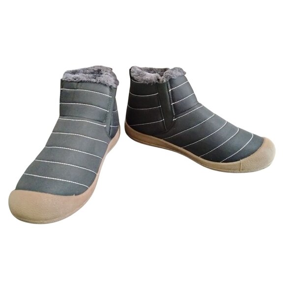 Eagsouni Size 14.5 Women 13 Men Ankle Booties Unisex Slip On Faux Fur Lined - Picture 2 of 11